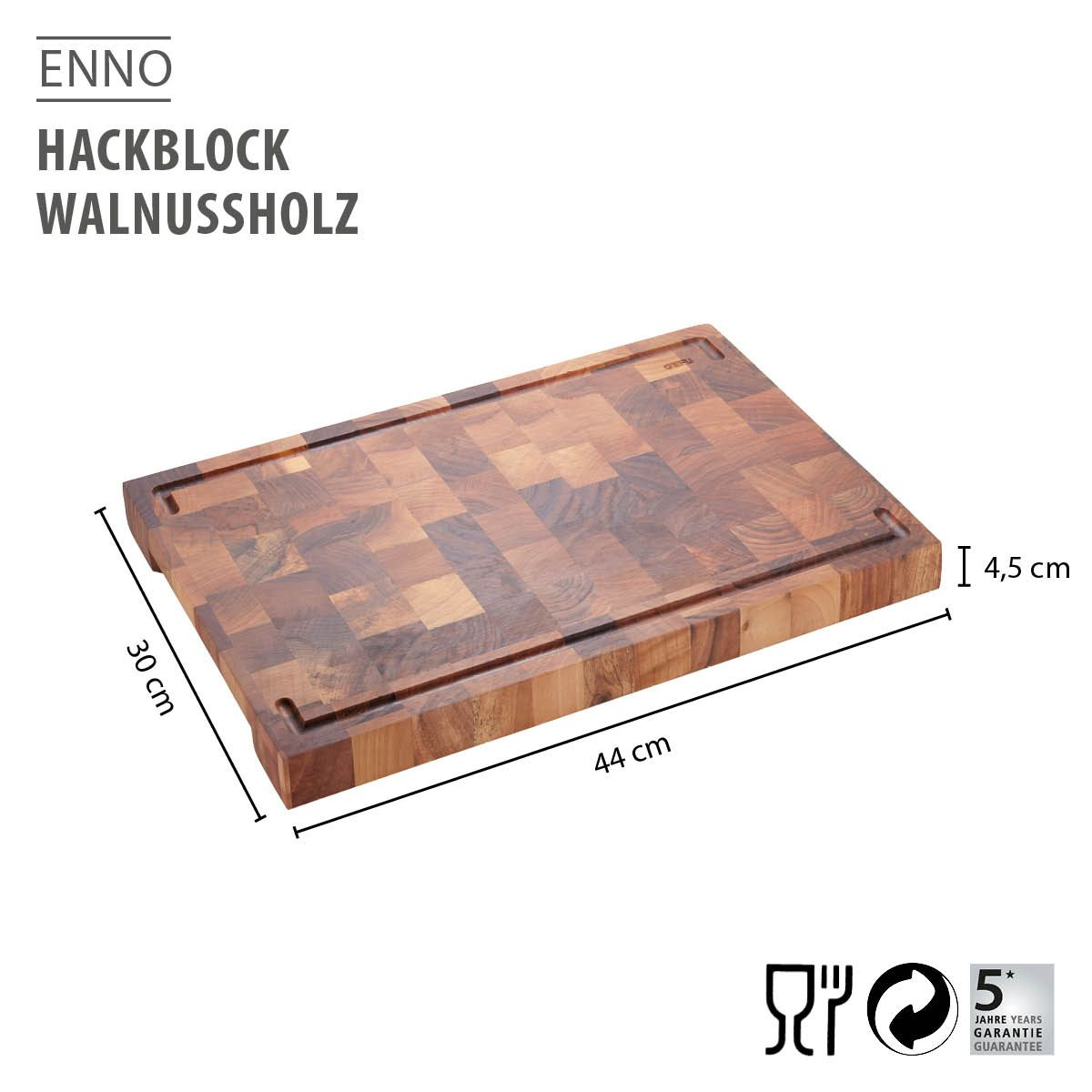 Hakblok walnoothout Enno (2/4)