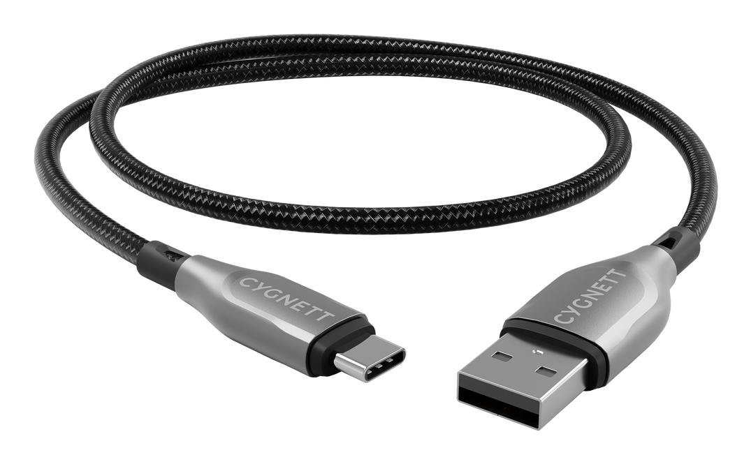 Kabel Cygnett Armoured Braided USB-C to USB 50cm Black