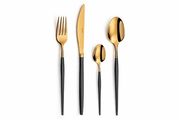Bestekset AMEFA 1114520 Soprano / 16st. / zwart - goud