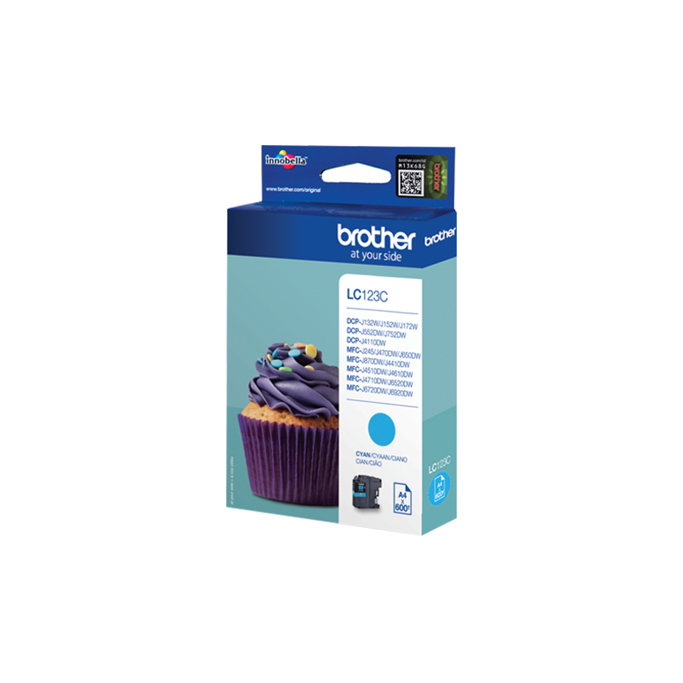 Inktpatroon BROTHER LC123C 600 pagina's Blauw