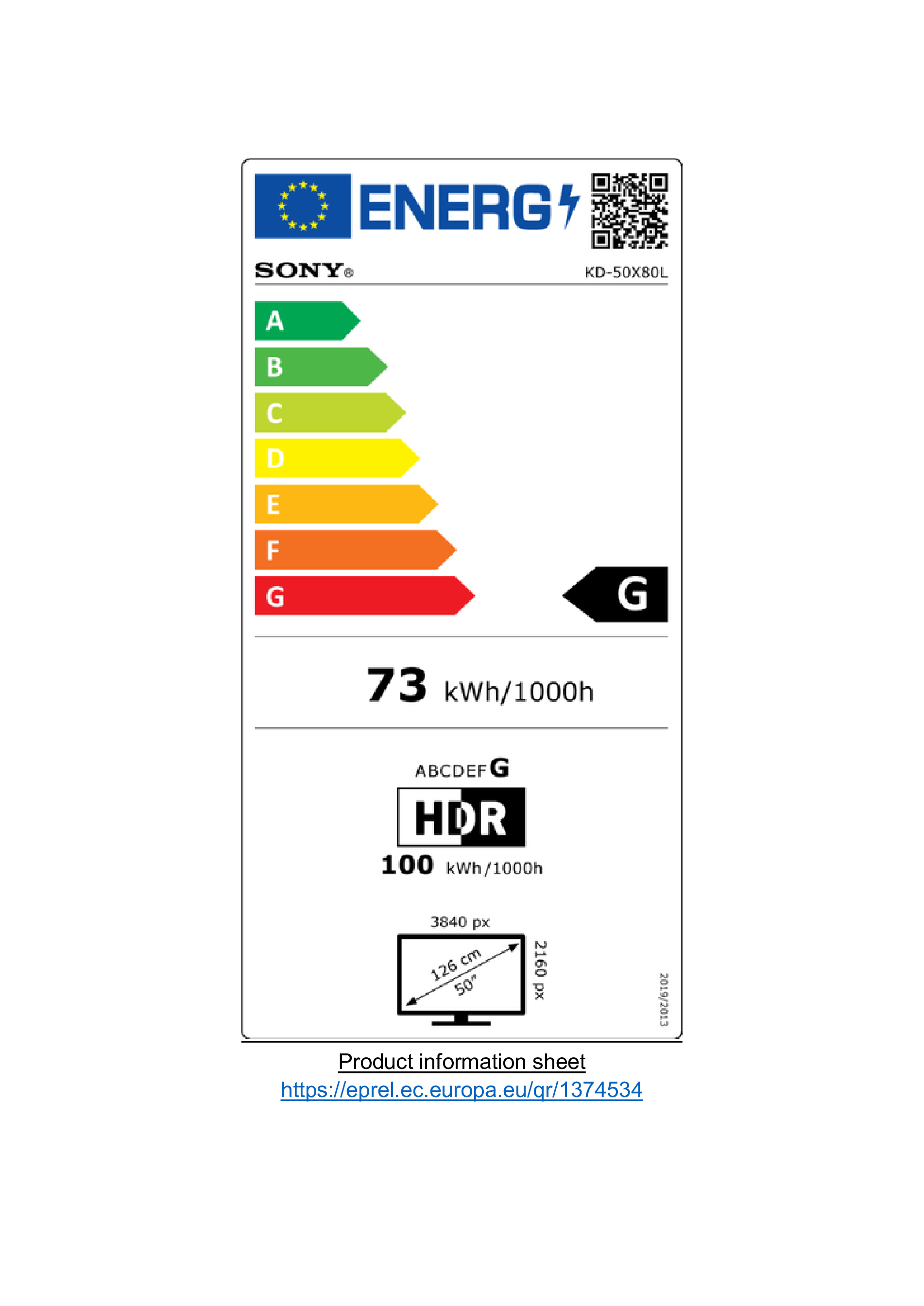 LED TV SONY KD50X80LPAEP / Google TV