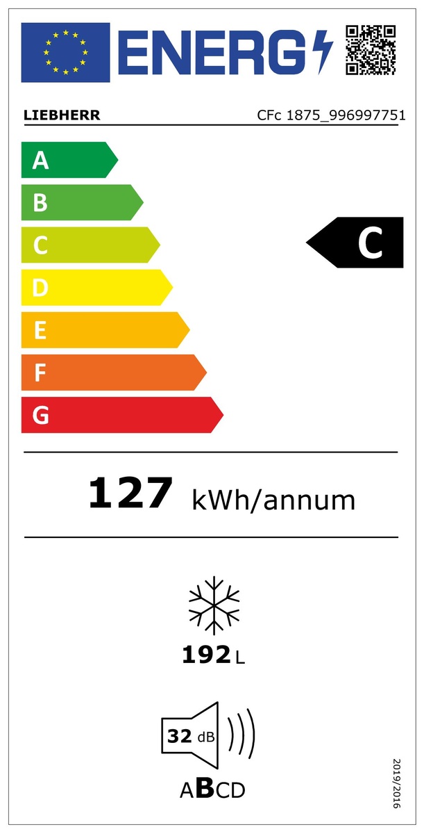 Diepvrieskist LIEBHERR CFC 1875-26 Plus / 192L / C / 104.5 / SmartFrost