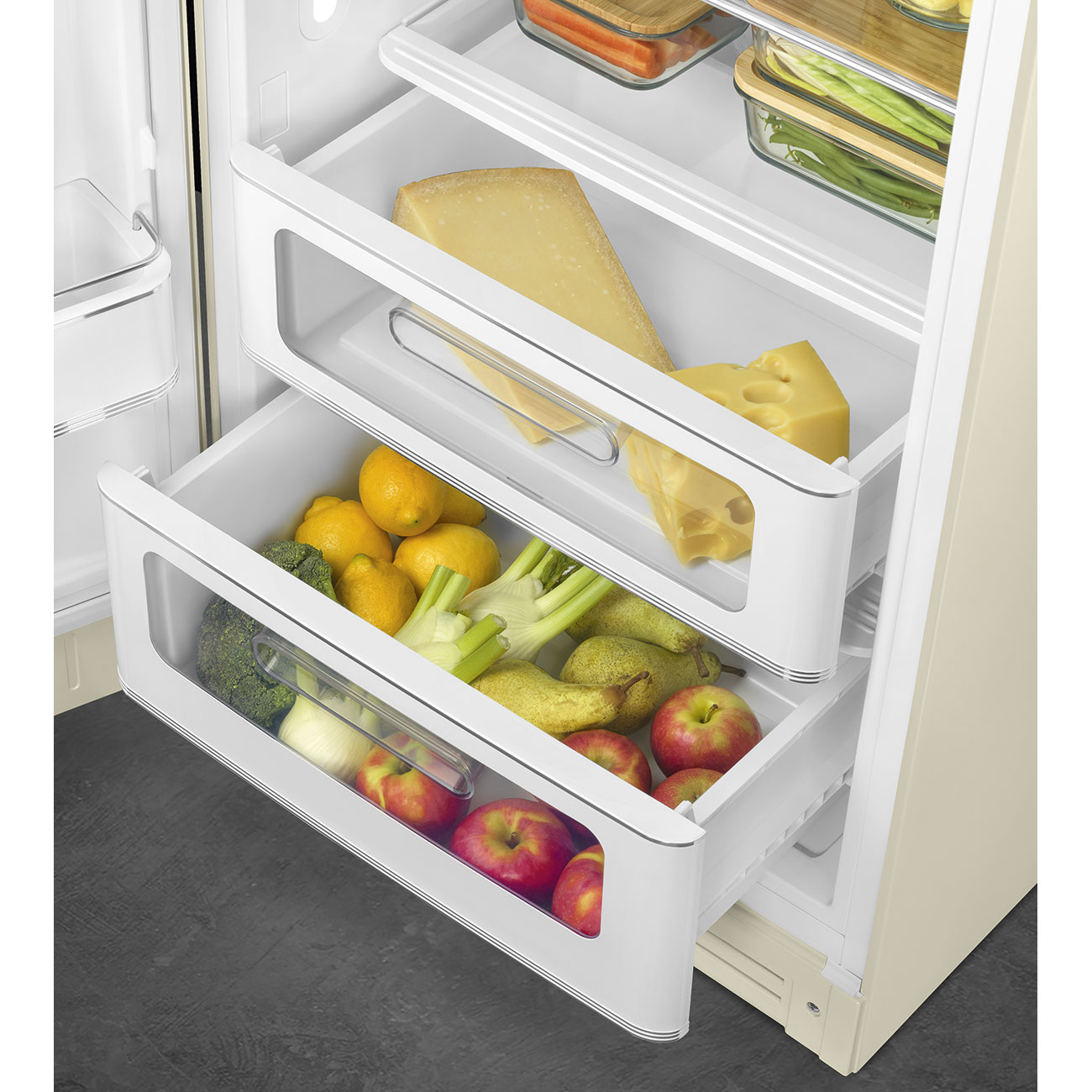 Koelkast SMEG FAB28LCR6 50's Style / C / 244L+26L / 153cm / crème