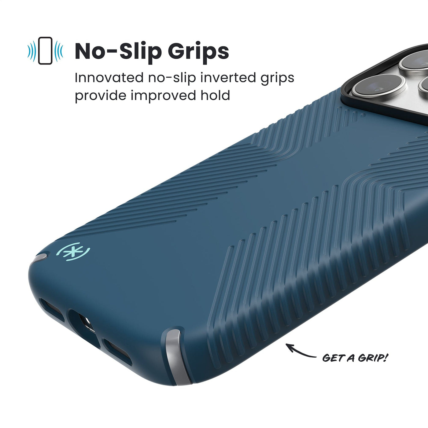 Speck Presidio2 Grip + MS Apple iPhone 17 Pro Deep Sea Blue - with Microban