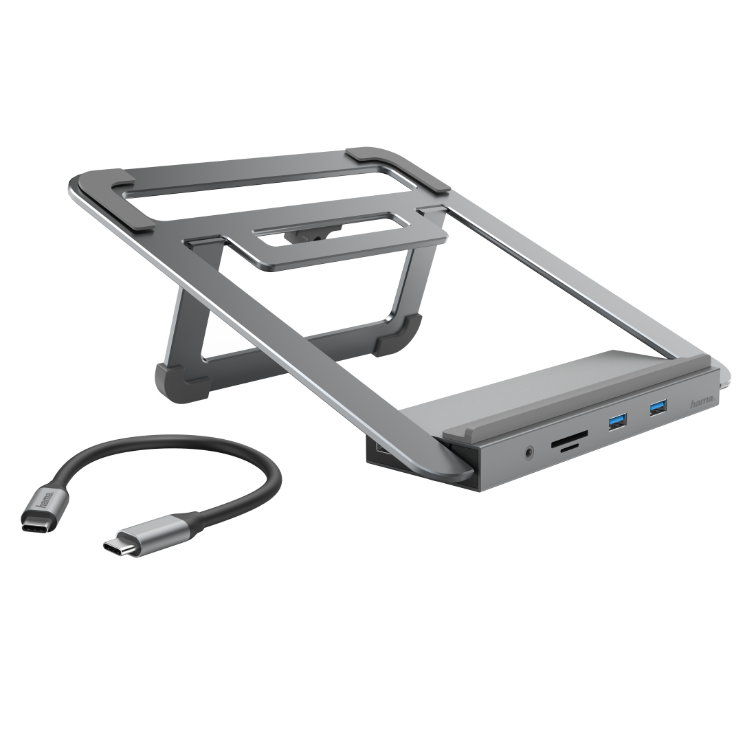HAMA 12in1-USB-C-dockingstation met notebook-standaard