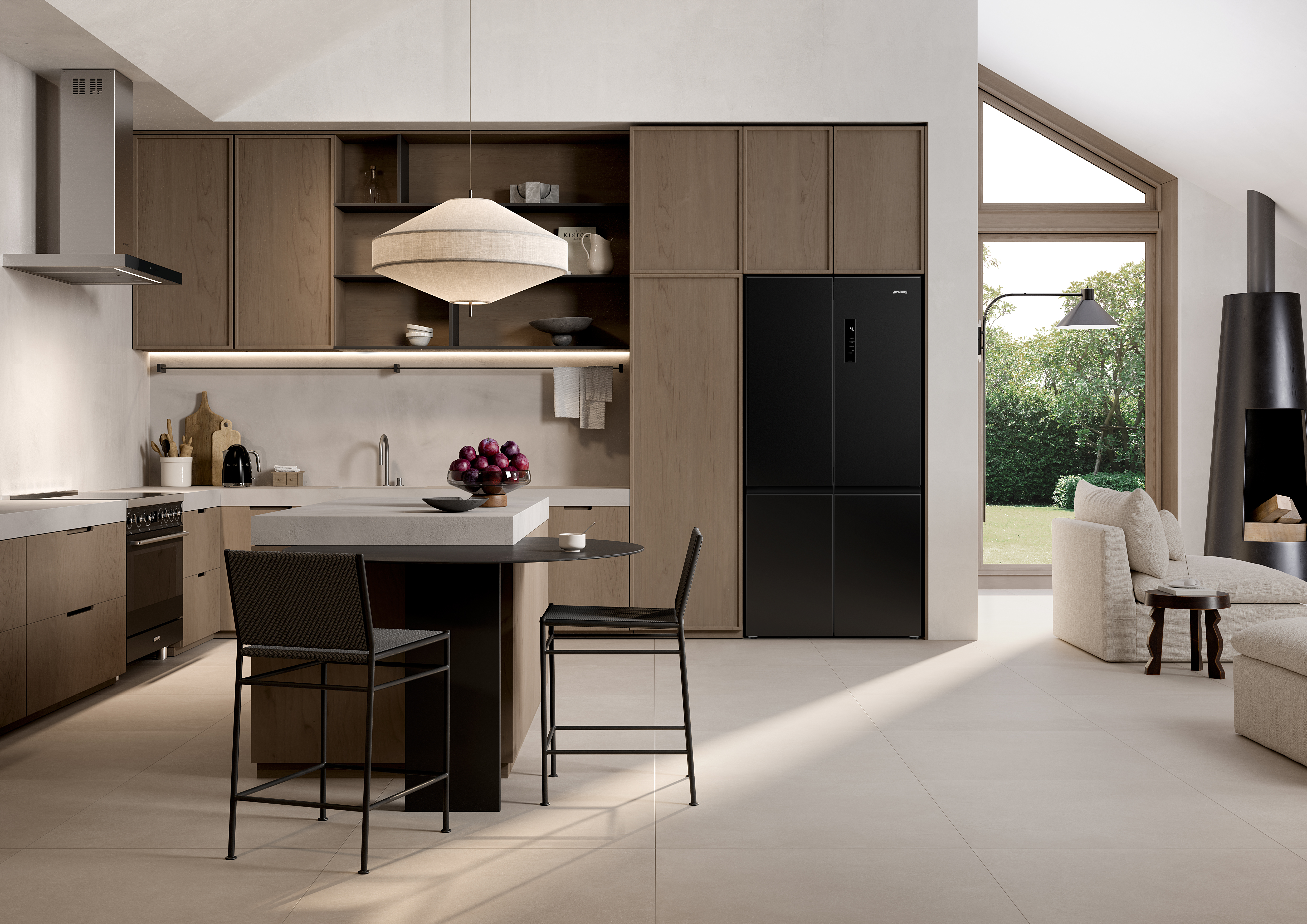 Smeg FQI60KD amerikaanse koelkast Vrijstaand 522 l D Zwart