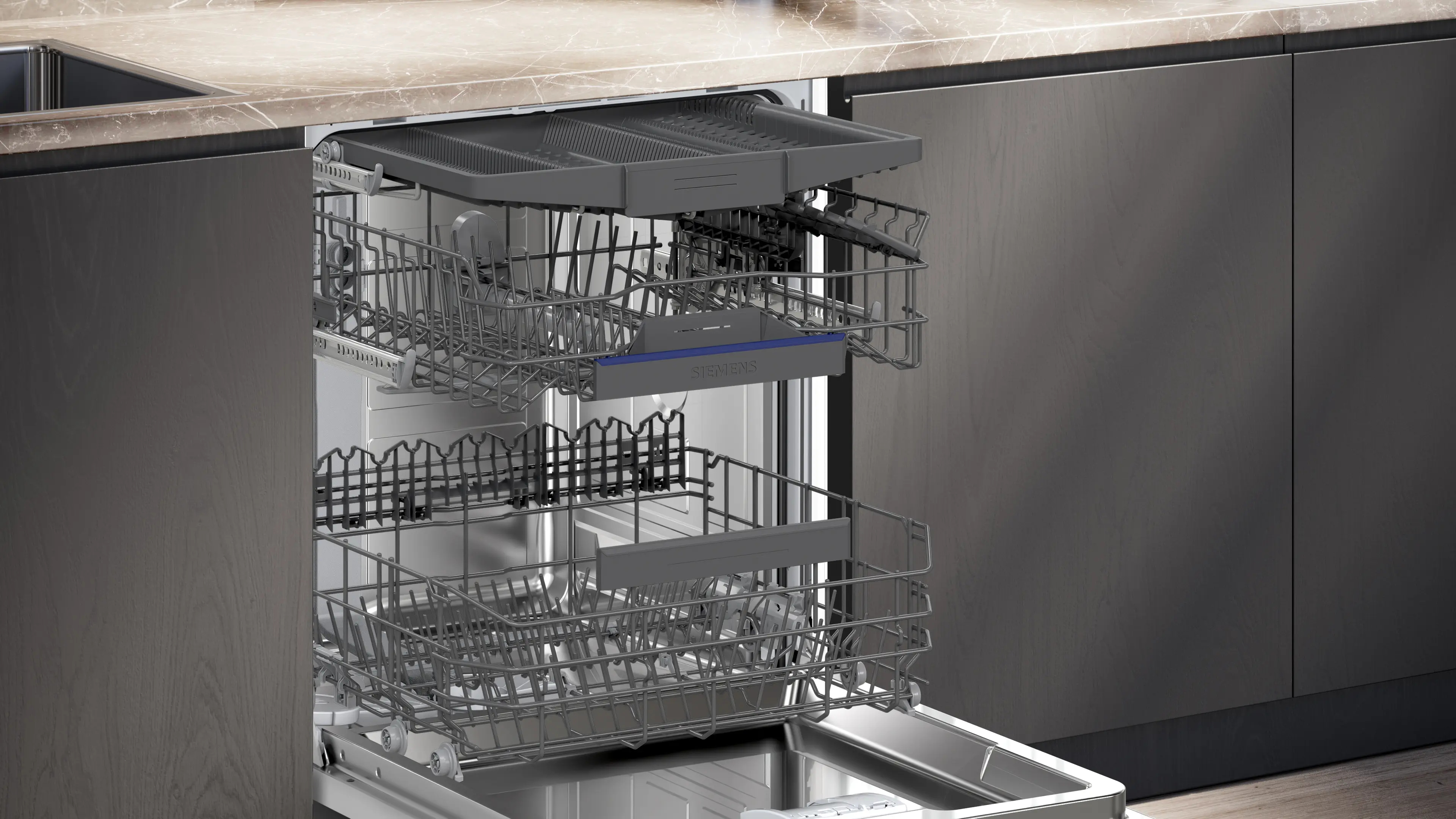 Vaatwasser BI SIEMENS SN53ES25CE iQ300 ExtraKlasse / A / HI /  42dB / besteklade / geborsteld staal