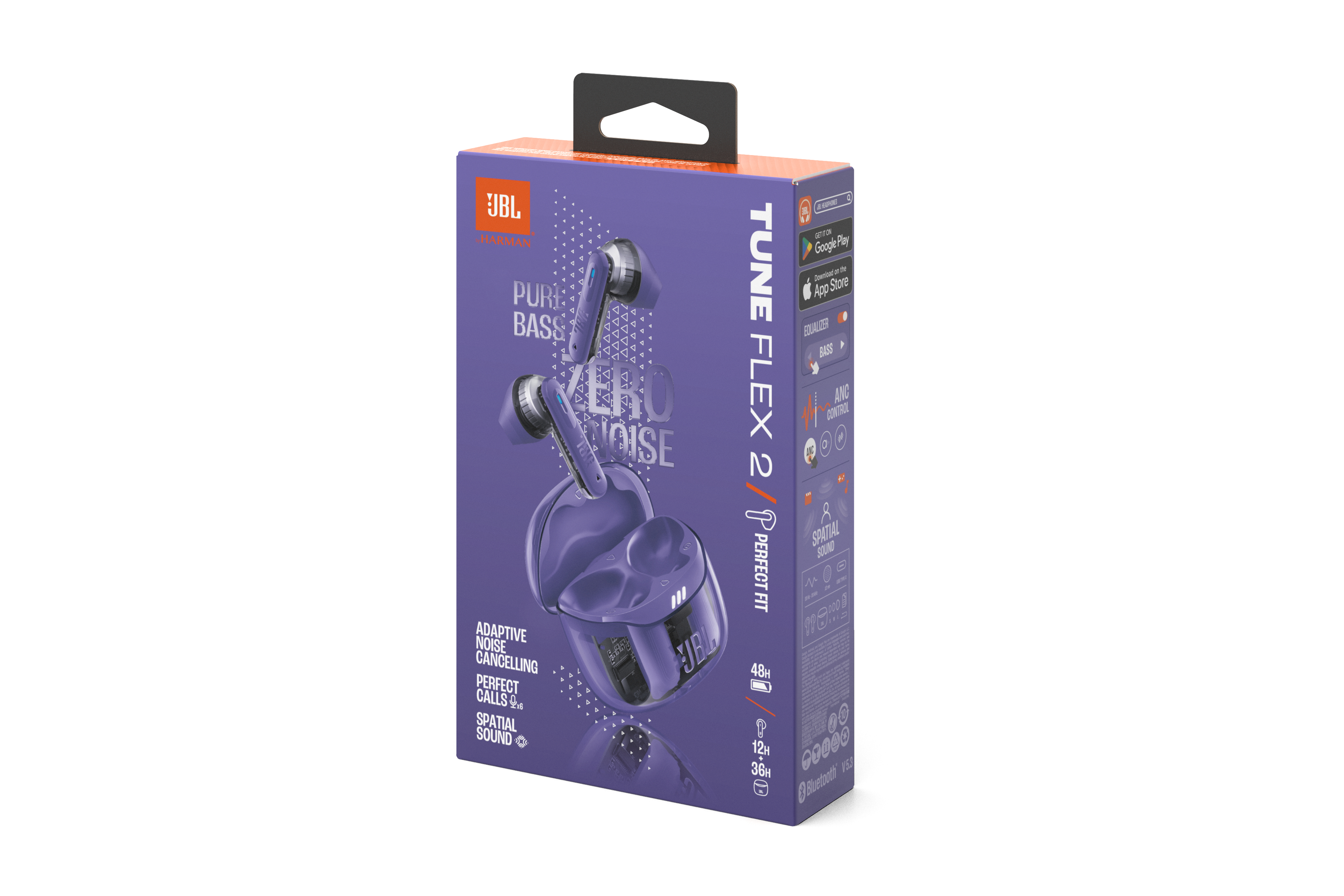 JBL TUNE FLEX 2 TW NC EARBUDS GHST PURPL
