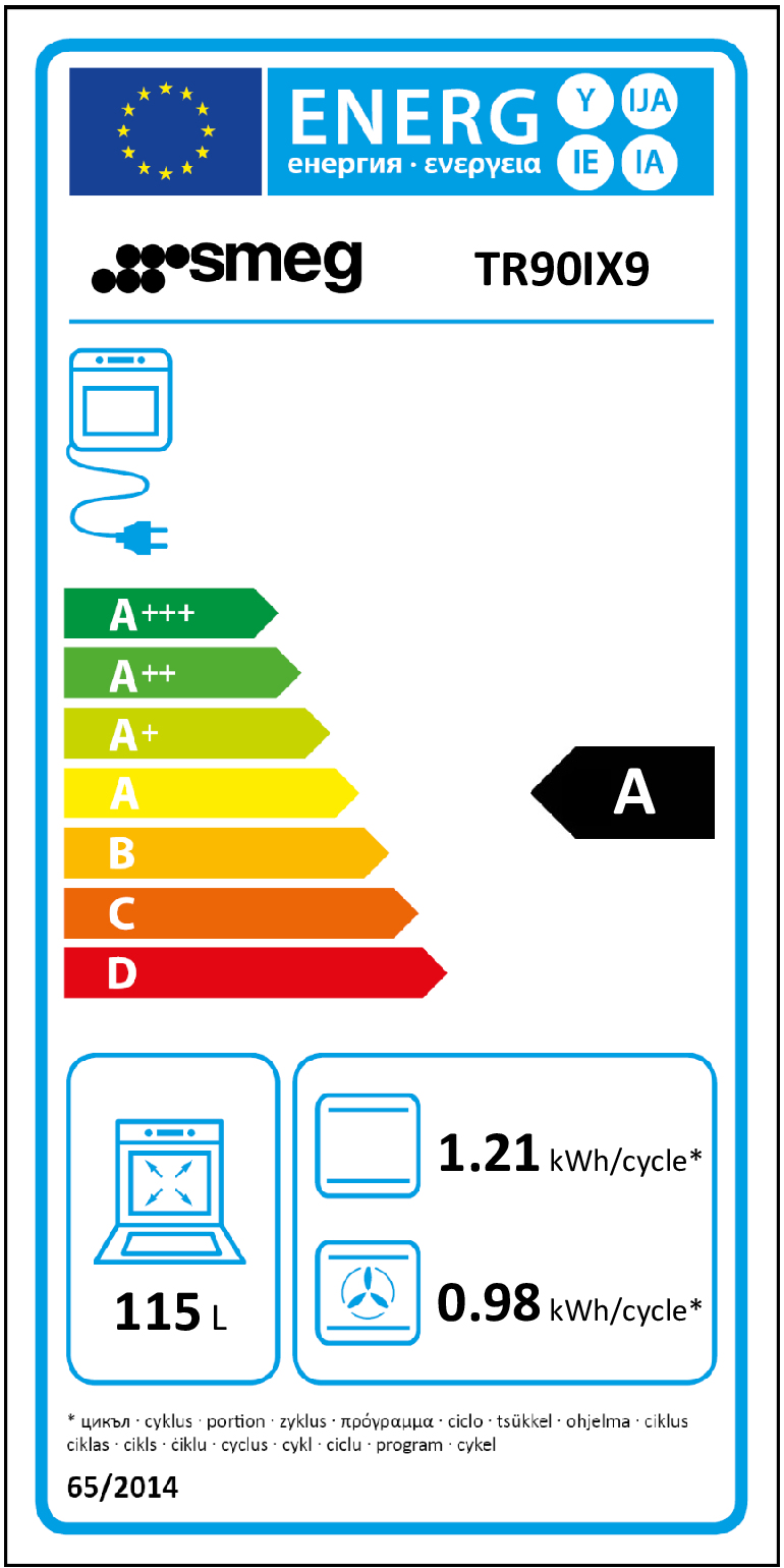 Smeg TR90IX9 four et cuisinière Electrique Plaque avec zone à induction Acier inoxydable A
