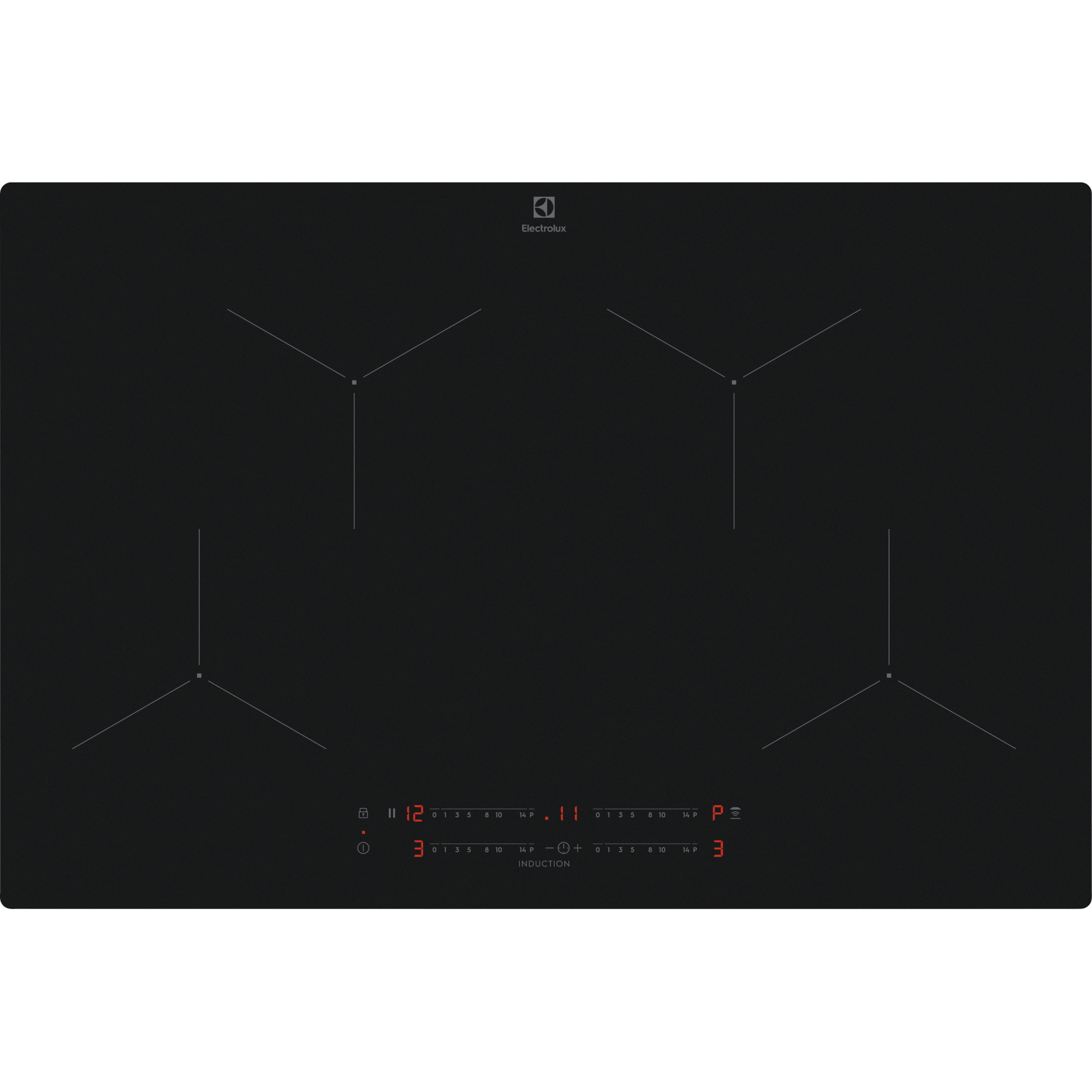 Electrolux KIT81440CT Zwart Ingebouwd 80 cm Inductiekookplaat zones 4 zone(s)