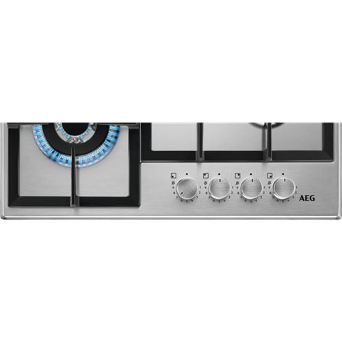 AEG HGB64420SM Noir, Acier inoxydable Comptoir 56 cm Gaz 4 zone(s)