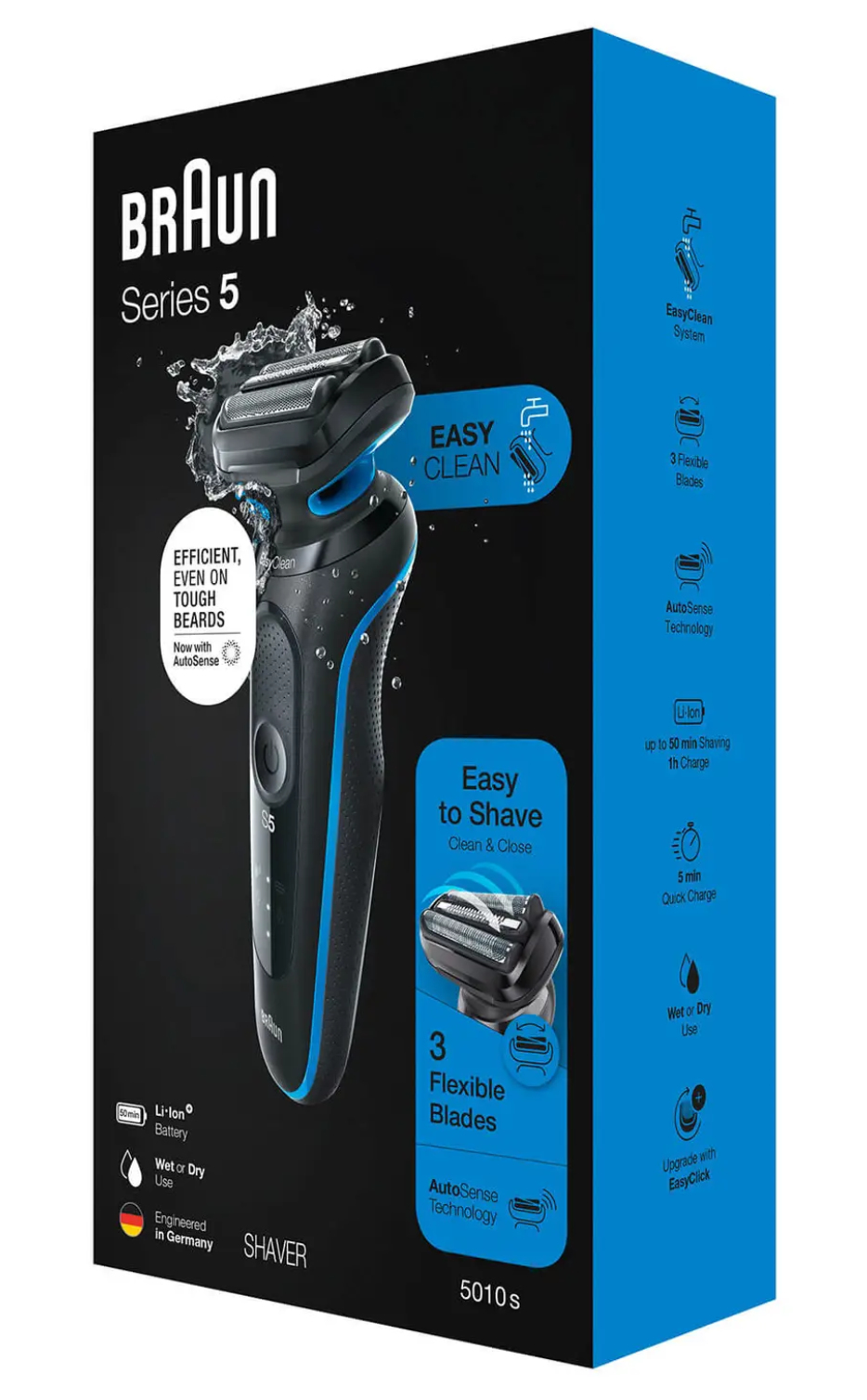 Braun 51-B1000s Scheerapparaat met scheerblad Trimmer Zwart, Blauw