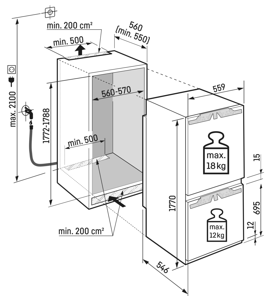 Liebherr Frigo congélateur encastrable ICBNci518322