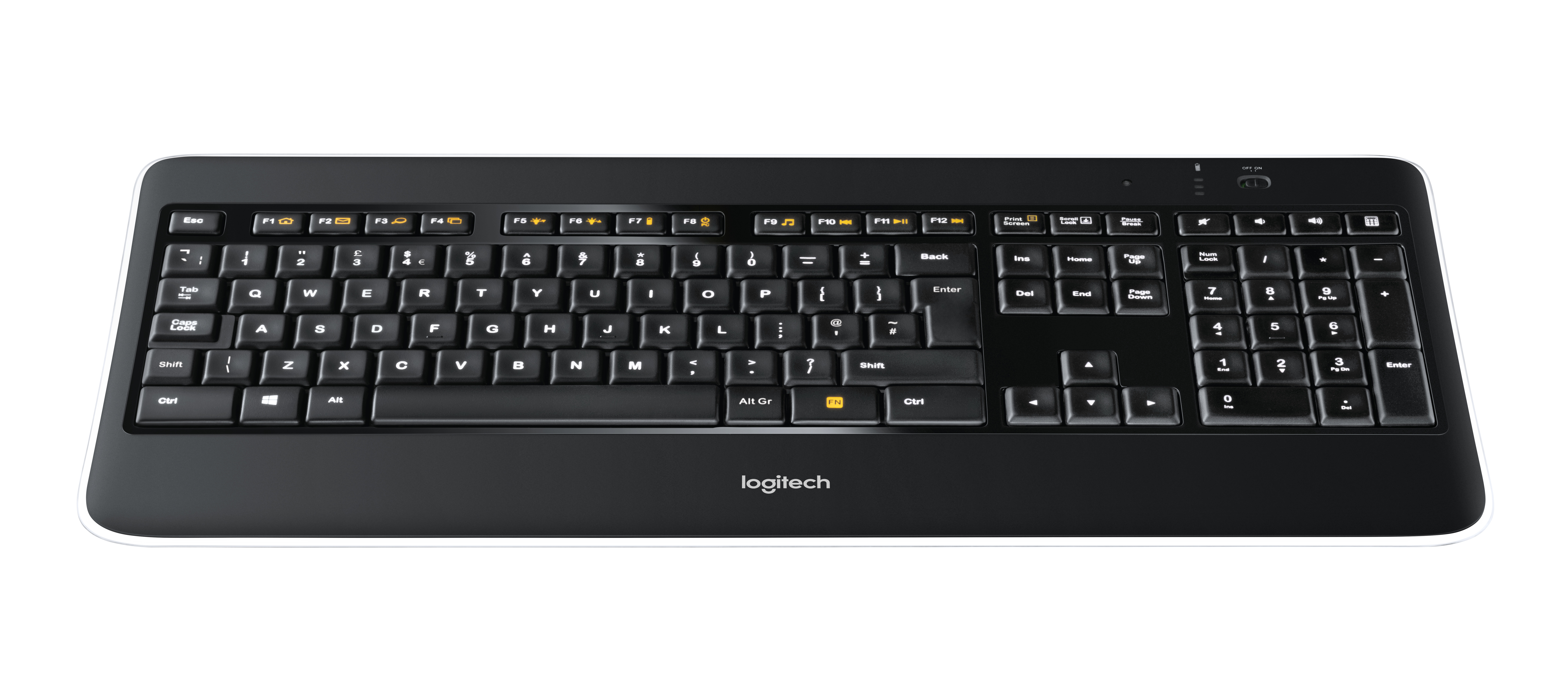 Keyboard LOGITECH 920-002379 Cordless K800 Be