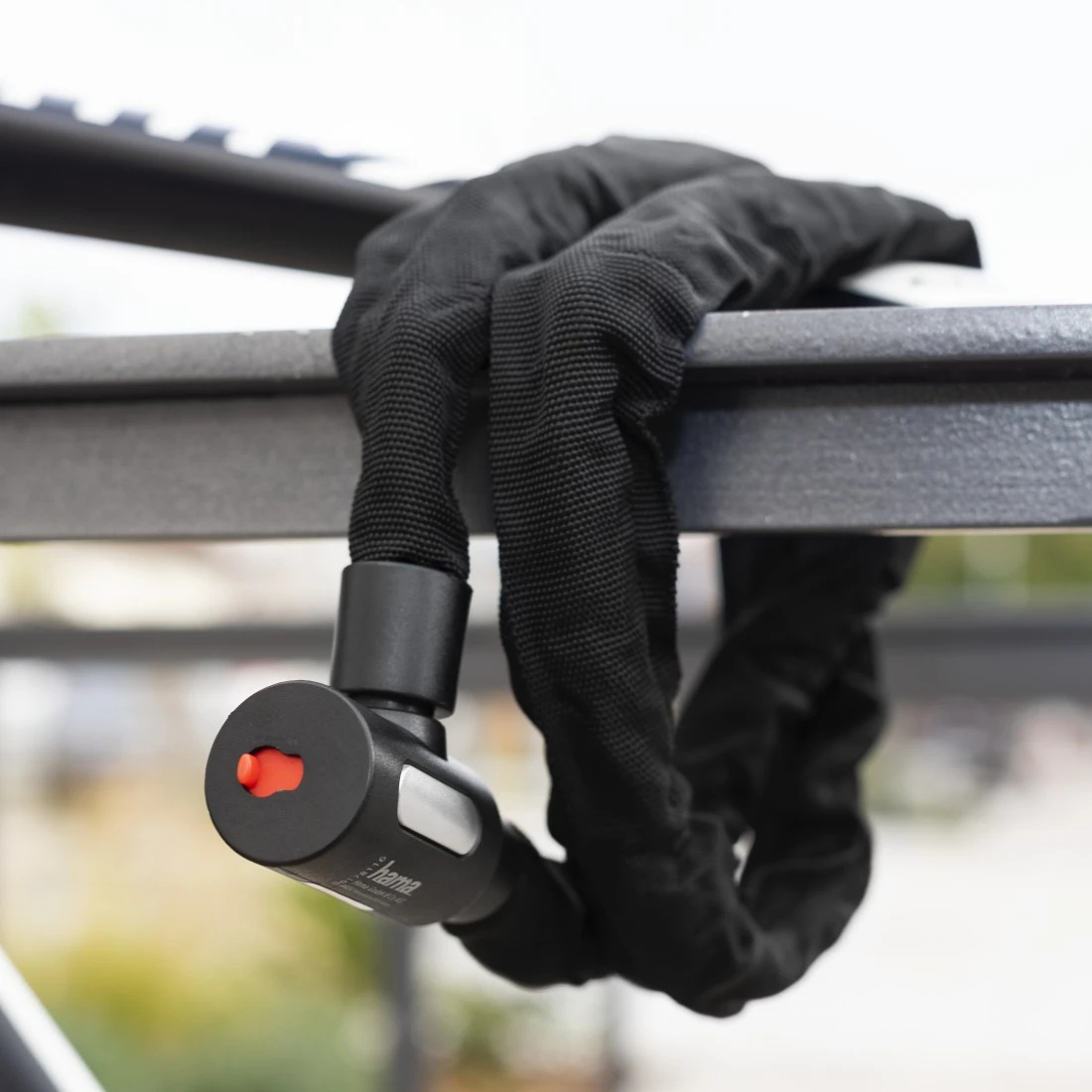 Fiets-kettingslot (met lichtsleutel) Hama 120cm Zwart