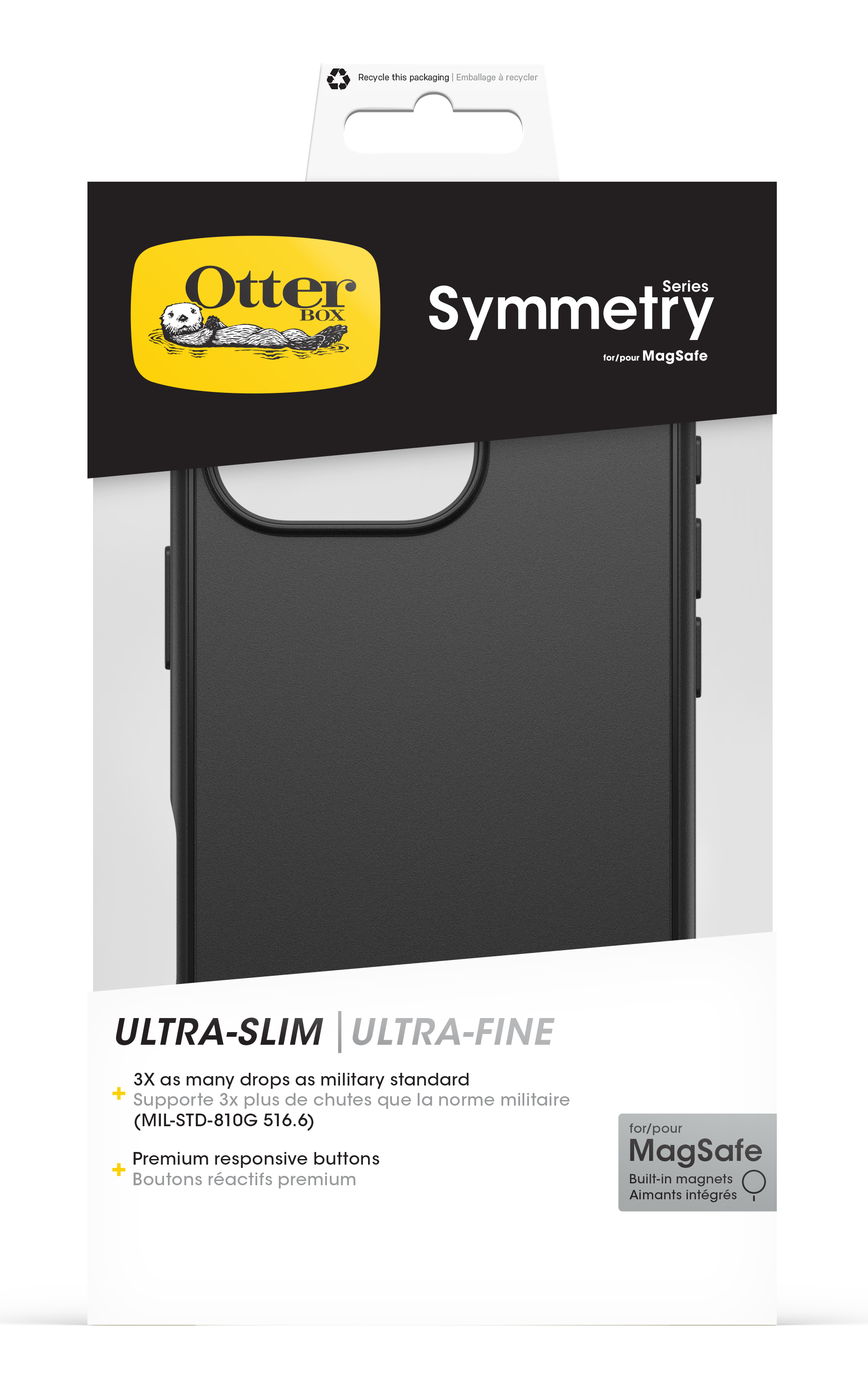 OtterBox Symmetry Series voor MagSafe voor iPhone 16 Pro, Zwart