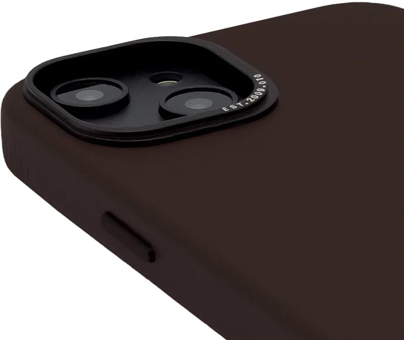 Decoded iPhone 14, housse cuir, brun chocolat