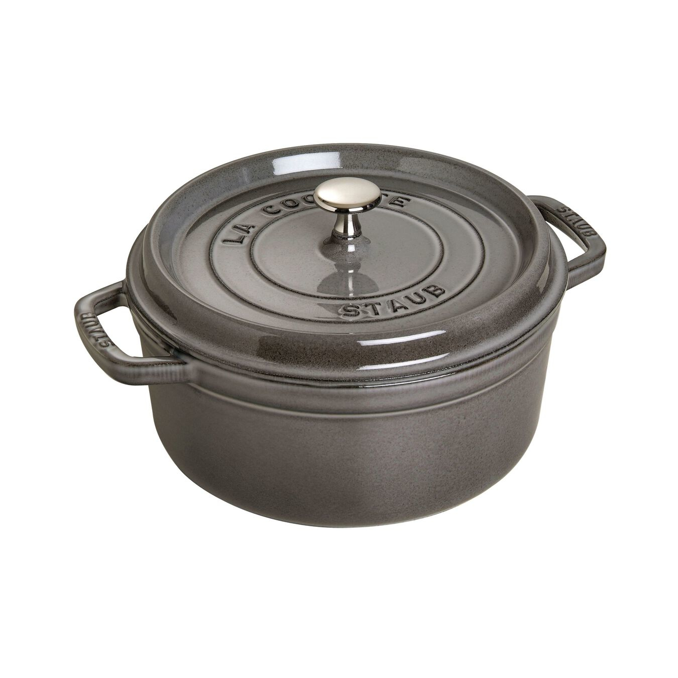 Staub ronde cocotte 26cm grijs 1102618