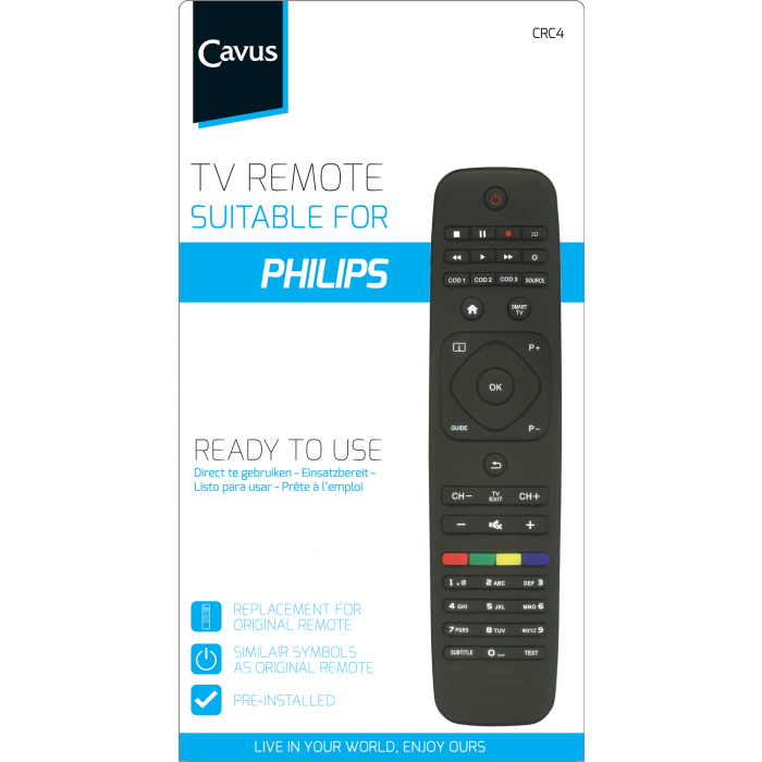 Afstandsbediening CAVUS CRC4 voor Philips