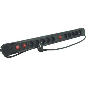 Stekkerdoos Profile Outlet Basic Line, 10 Compartment, 1,5m, 2 Buttons