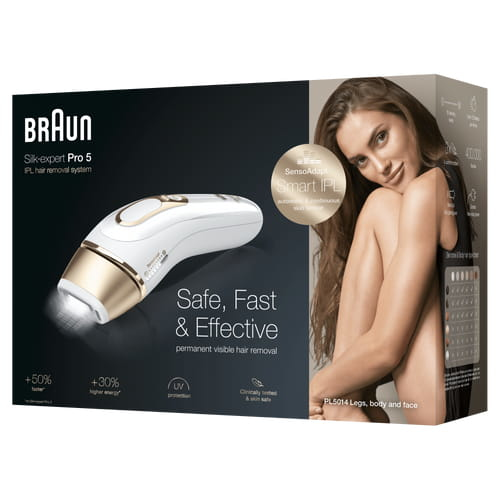 Braun Silk-expert Pro PL 5014 Lumière pulsée Blanc, Or