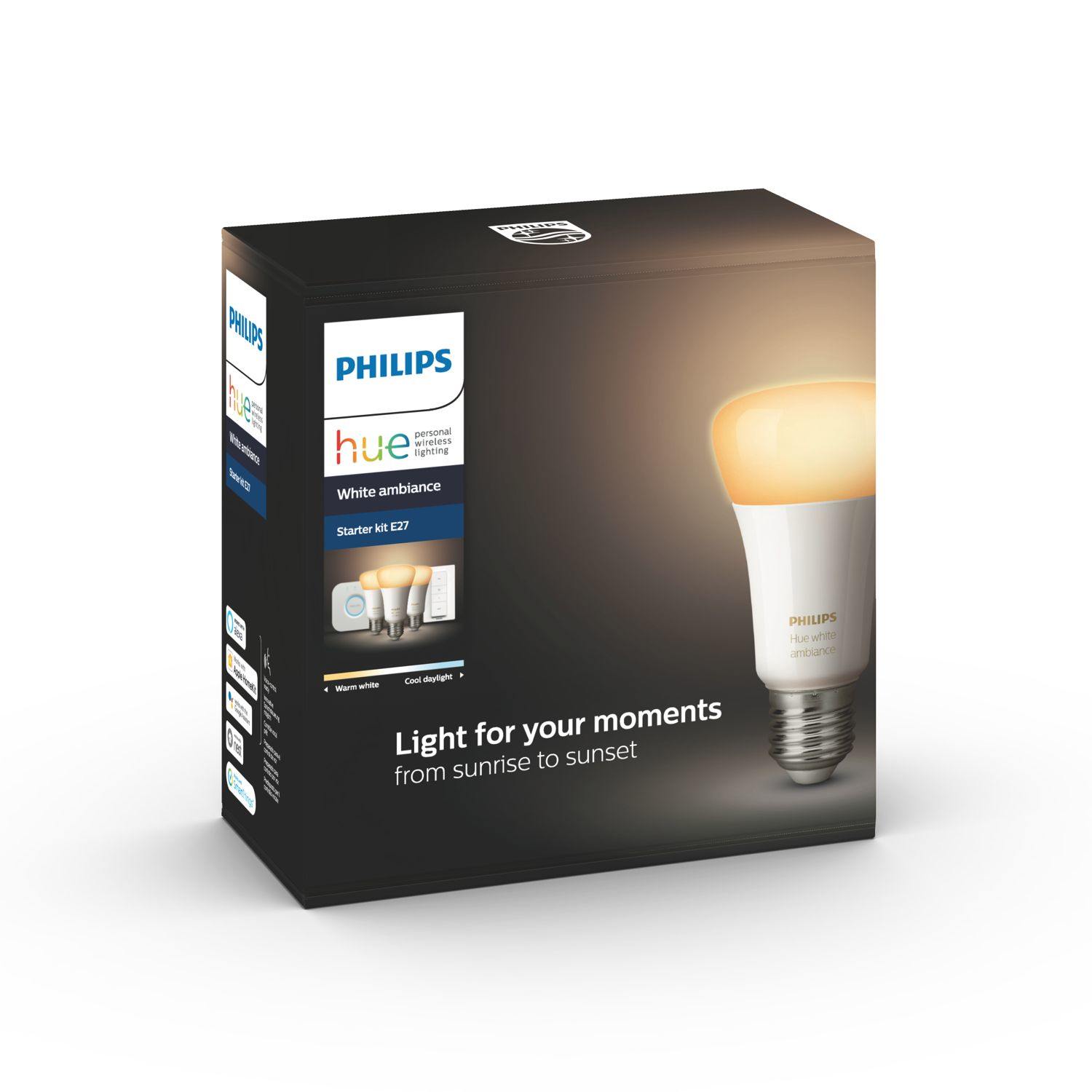 Starterkit PHILIPS HUE White Ambiance E27 x3 +Dimmer +Bridge