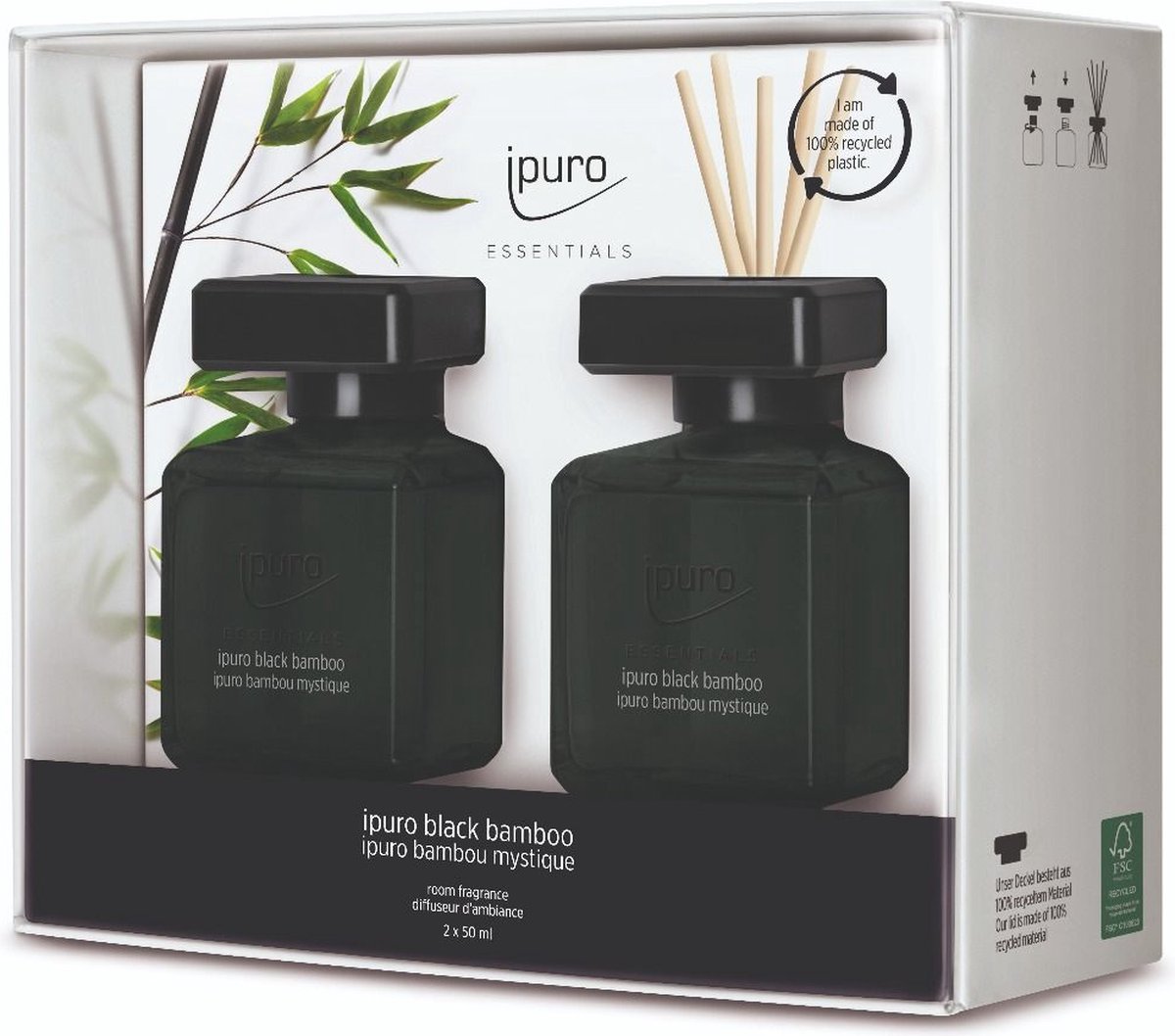 Diffuser IPURO 26IFC1098 Essential Black Bamboo 2x50ml