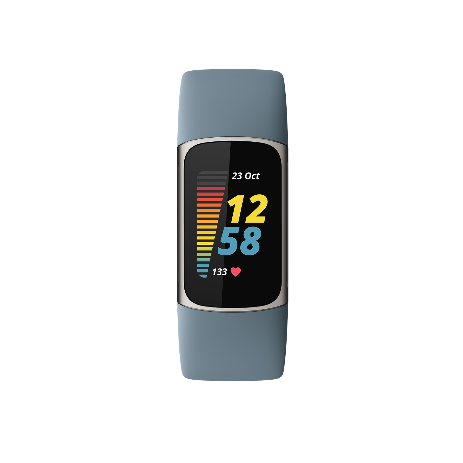 Fitbit Charge 5 AMOLED Bracelet connecté Bleu, Acier inoxydable