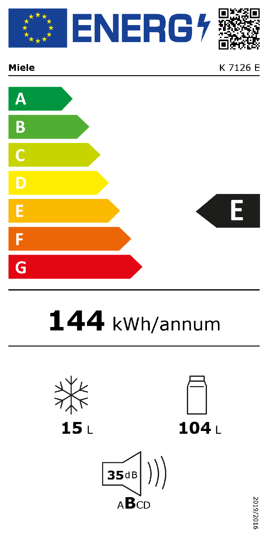 Miele Frigo congélateur encastrable K7126E