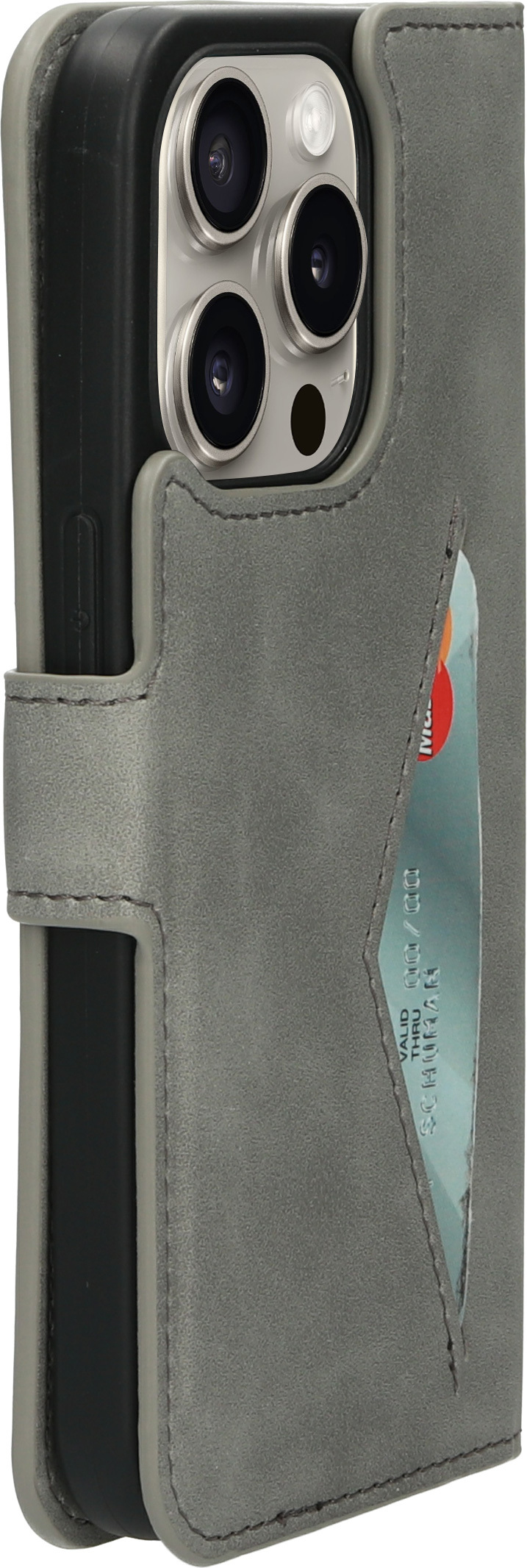 Mobiparts Classic Wallet Case Apple iPhone 15 Pro Grey