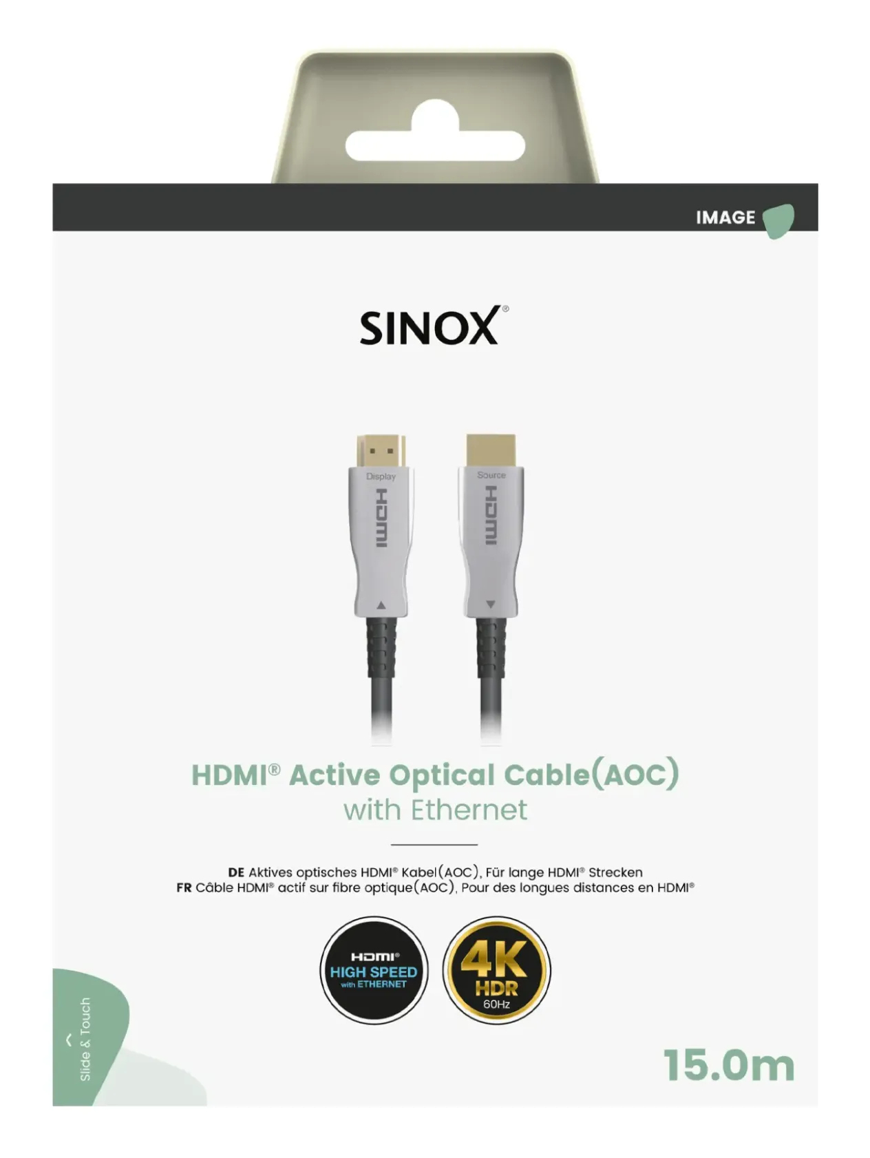 HDMI-kabel over Optical SINOX 4K 15m