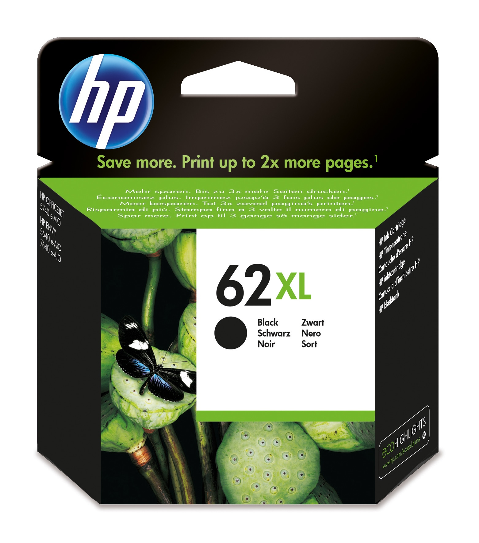 Inktpatroon HP 62XL Black Blister