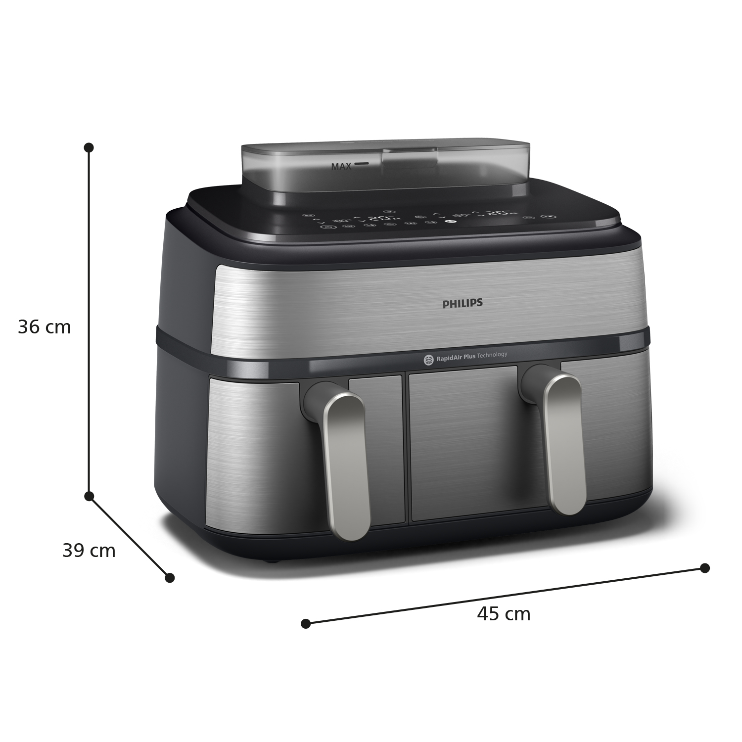Airfryer + stoom PHILIPS NA555/00 met dubbele mand