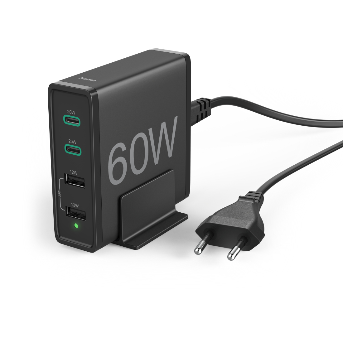 Hama Snellader 4 poorten 2x USB-C 2x USB-A 60W zwart