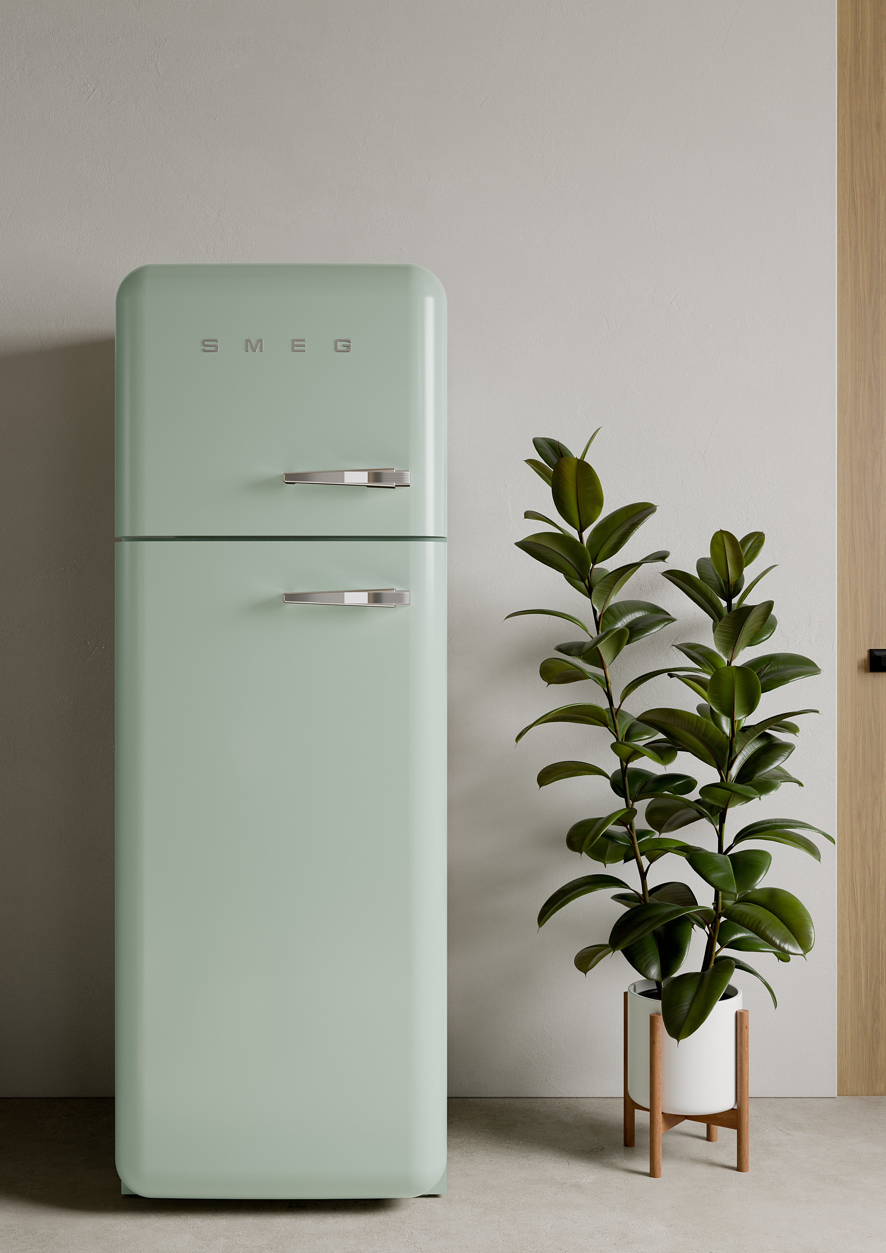 Combi-Koelkast SMEG FAB30LPG6 50's Style / C / 222L+72L / 172cm / pastelgroen