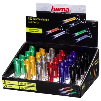 Hama Lampe de poche LED 2in1, avec ouvre-bouteille, 24p. ds le présentoir