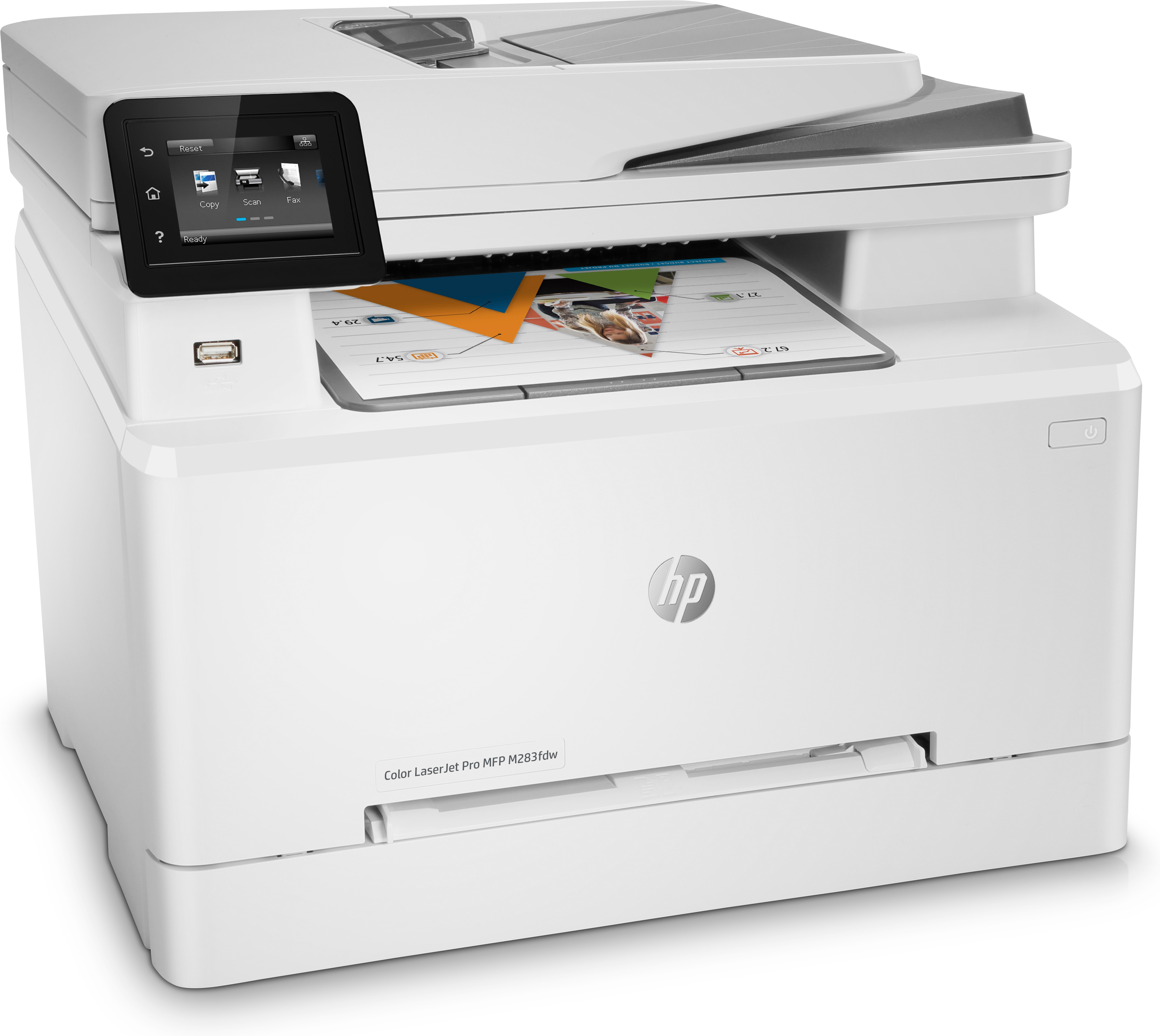 HP Color LaserJet Pro MFP M283fdw, Kleur, Printer voor Printen, kopiëren, scannen, faxen, Printen via USB-poort aan voorzijde; Scannen naar e-mail; Dubbelzijdig printen; ADF voor 50 vel ongekruld