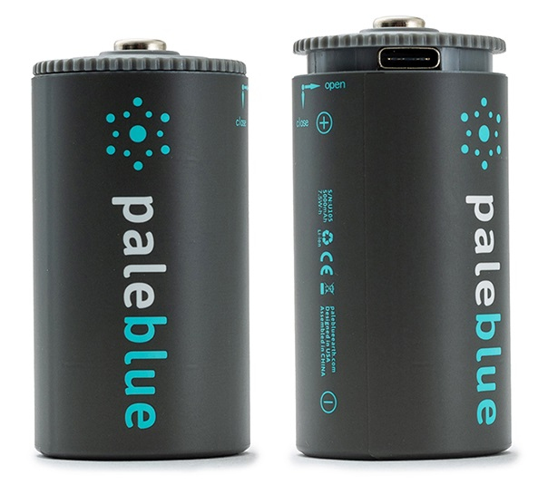 Pale Blue Rechargeable D Battery 2pack + Charging Cable