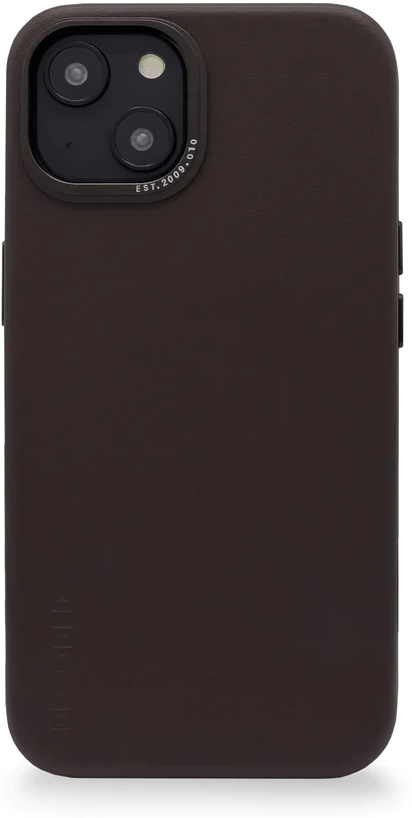 Decoded iPhone 14, housse cuir, brun chocolat