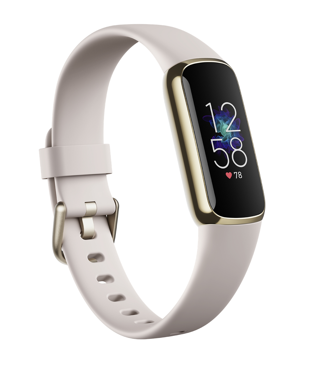 Fitbit Luxe AMOLED Bracelet connecté Or, Blanc