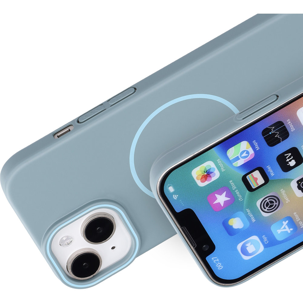 Mobiparts Slim Line Case Apple iPhone 15 (MagSafe) Sage Green