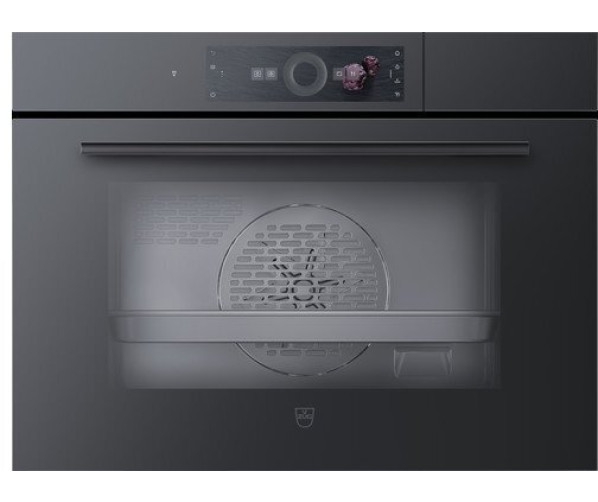 Oven BI VZUG CombiSteamer V6000 45F / zwart spiegelglas / 45cm, vaste wateraansl.
