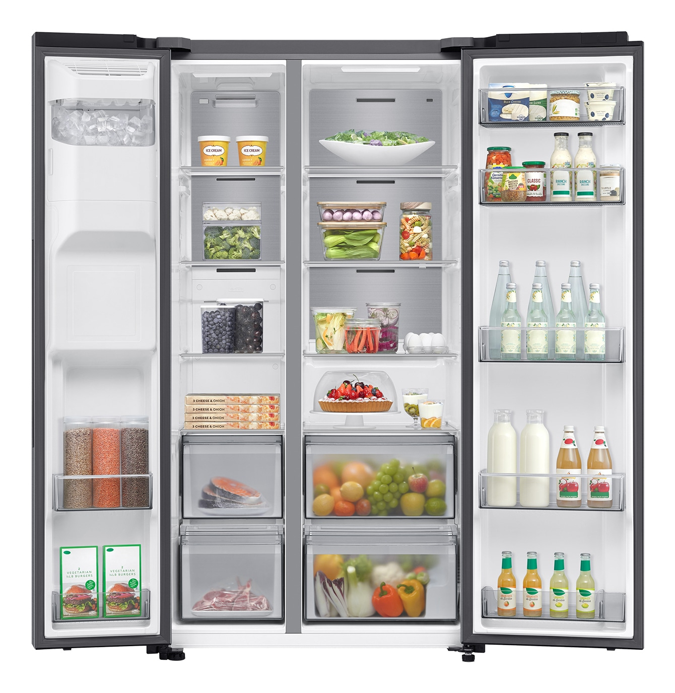 Koelkast SAMSUNG RS70F64KETEF / SBS / E / 417L + 218L / 178cm / mat inox