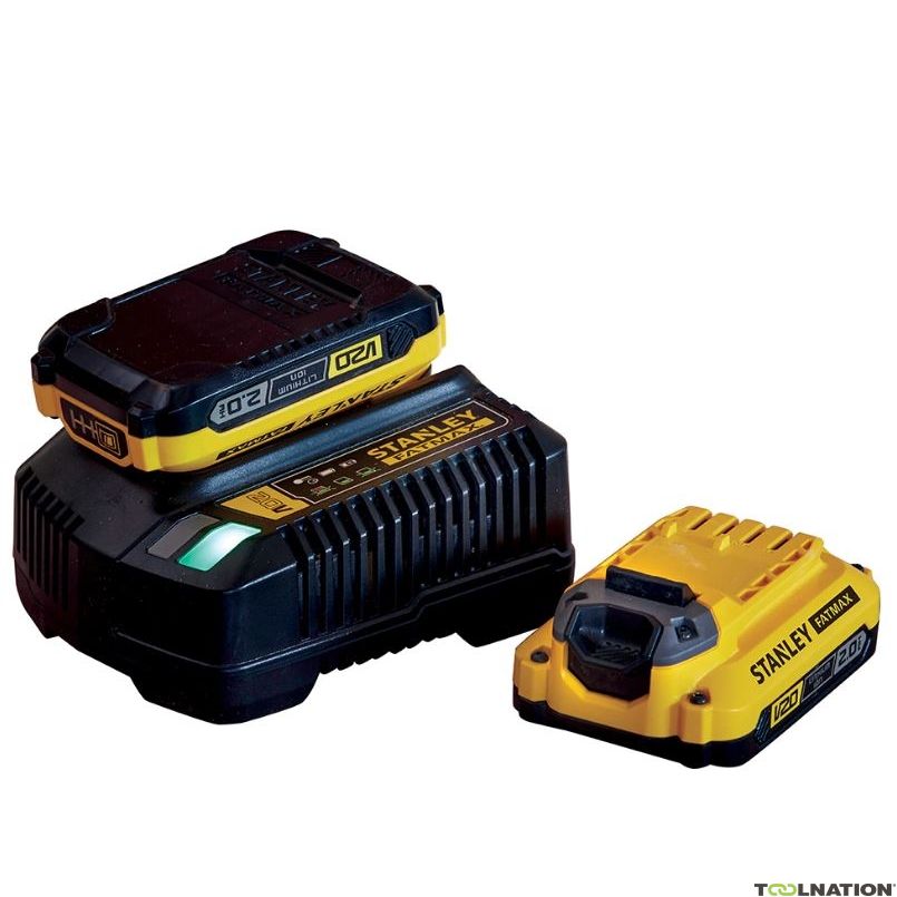 STANLEY Startpakket: 2x 18V 2.0Ah Lithium-ion accu's + 2A lader