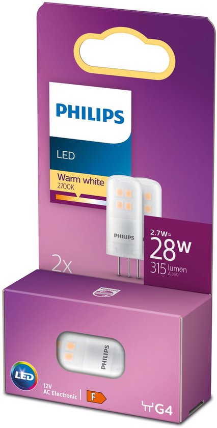 LED-capsule PHILIPS 8718699767891 G4 2,7W-28W WW (2pcs)