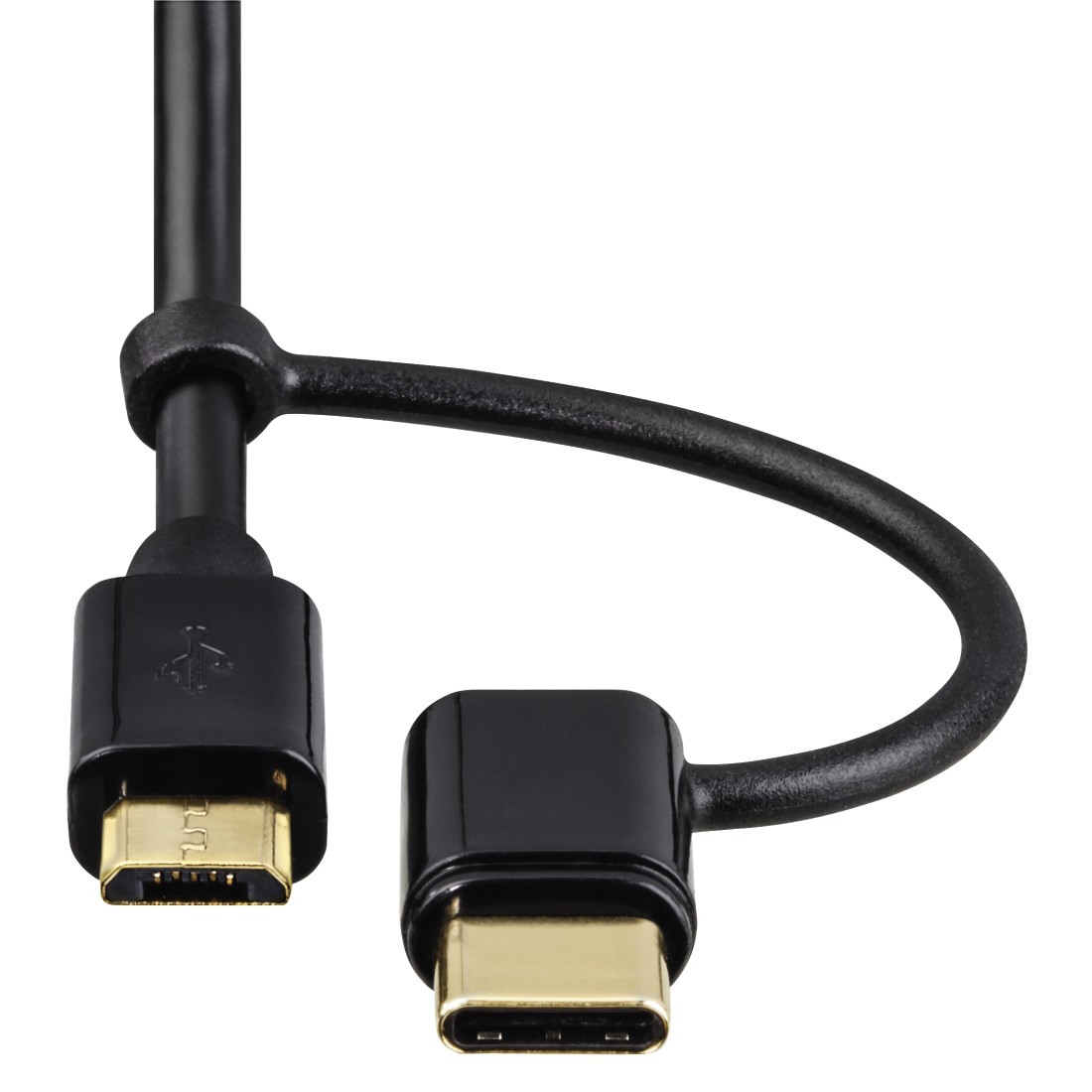Hama Câble micro-USB 2 en 1 avec adaptateur USB Type-C, 1 m, noir