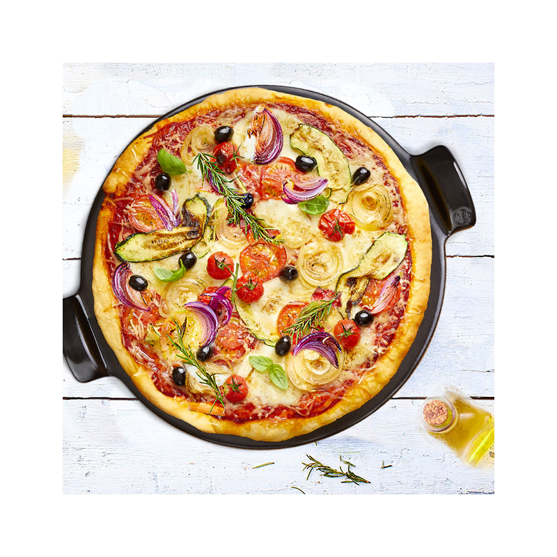 Pizzasteen EMILE HENRY 10.EH797514 Fusain / Ø37cm / effen