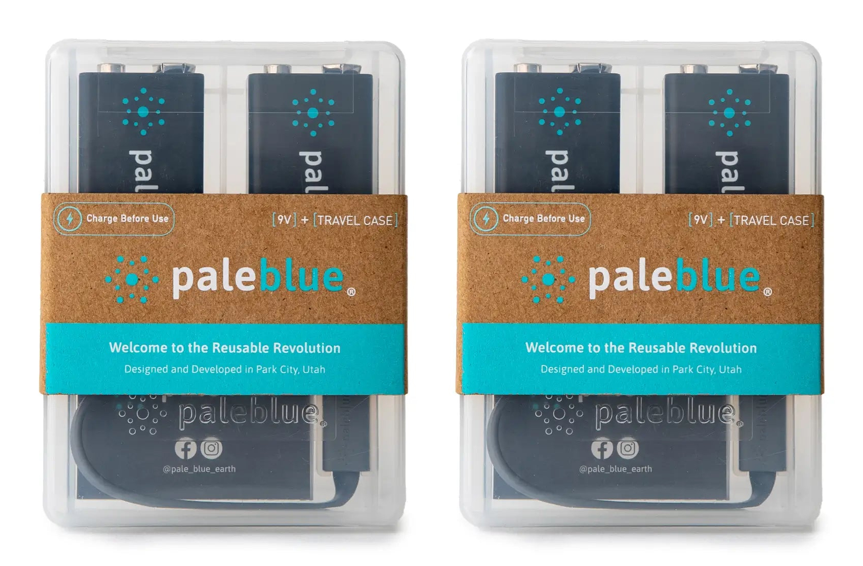 Pale Blue Rechargeable AAA Battery 4pack + Charging Cable