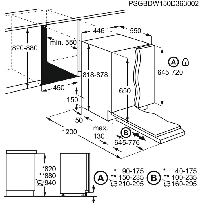 AEG FSE62417P Semi-intégré 9 couverts E