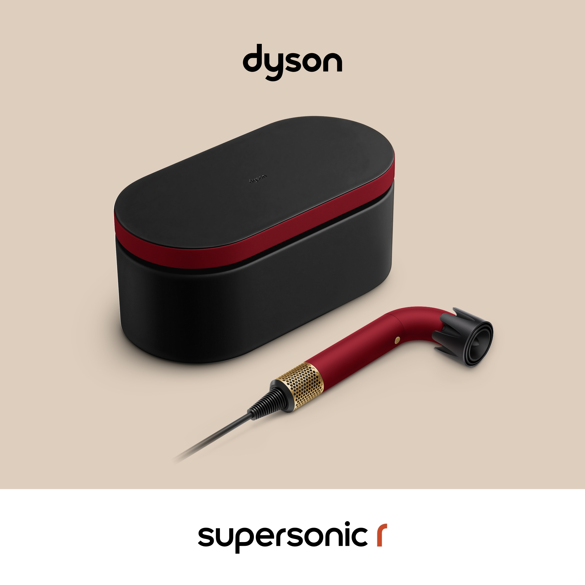 Dyson Supersonic R Straight + Wavy haardroger 1700 W Goud, Rood, Zwart